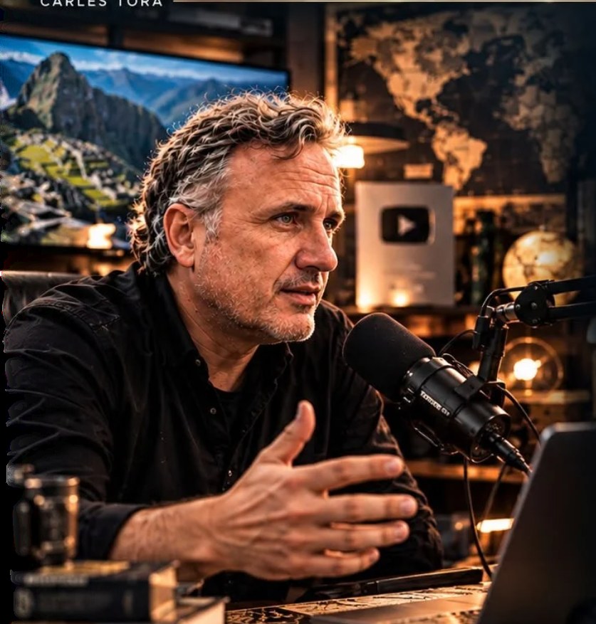 Carles Torà grabando una conversación en su estudio